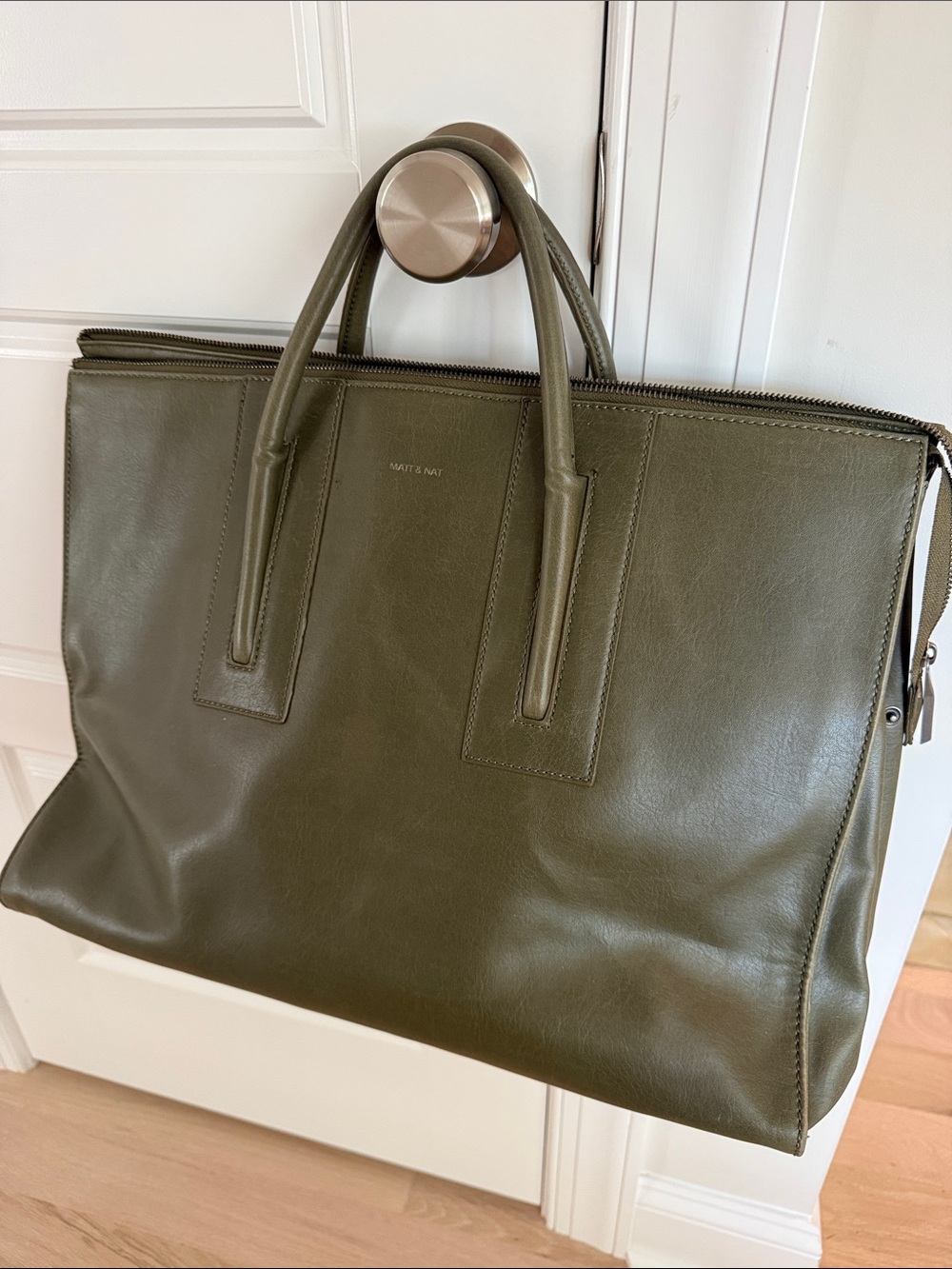 Matt & Nat Olive Green Vegan Leather Briefcase Tote